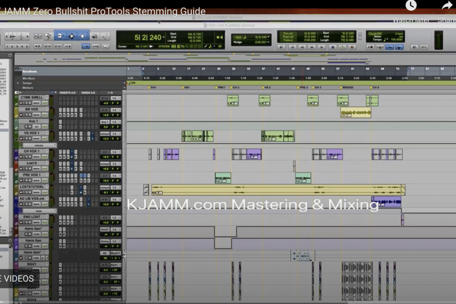 ProTools Stemming Guide For Optimal Mastering